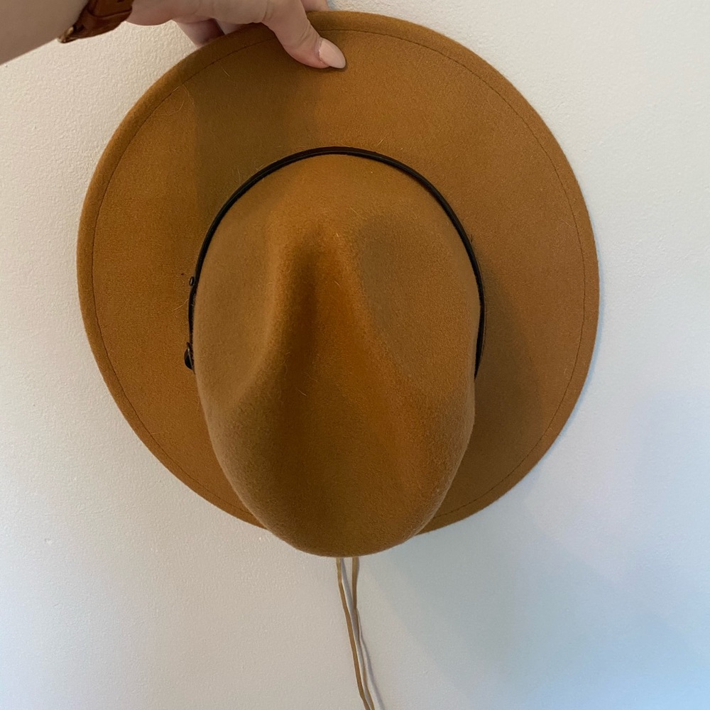 Rustic Brown Wide Brim Hat with Black Band